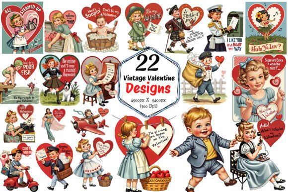 Download Vintage Valentine Designs for Your - Designs Collection