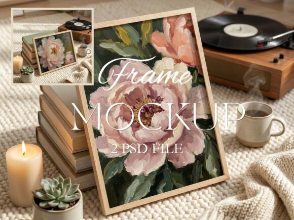 Download Cozy Floor Frame with Vinyl 2 PSD FILES - Vinyl Collection