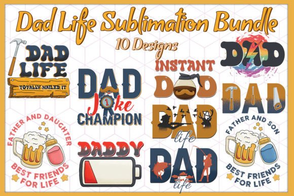 Download Dad Life Bundle Sublimation 10 Designs - Designs Collection