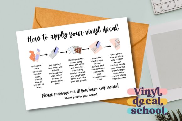 Download Vinyl Decal Instructions Printable Card with Illustrations - Vinyl Collection