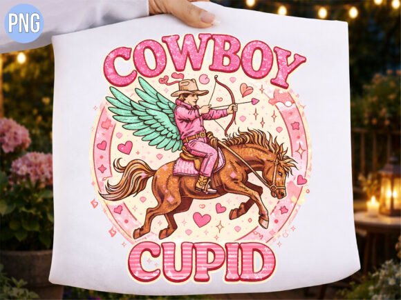 Download Retro Cowboy Cupid Valentine PNG Shirt - Valentine png shirt Collection